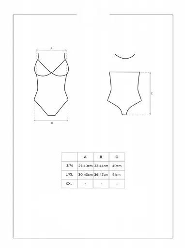 Боді Obsessive 876-TED-1 L/XL чорний - фото 7