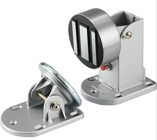 Электромагнитный напольный/настенный замок HC801 для стеклянных дверей, угол открытия — 90°, усилие 60 кг, 12/24 В, 60/120 мА, Box, Q10 - фото 1