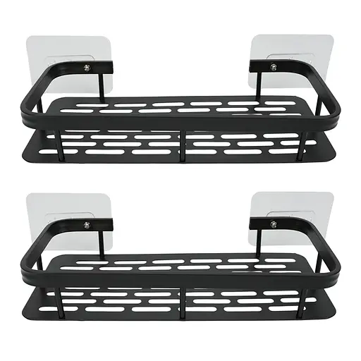 Набор металлических полок для ванной комнаты Fabrika ONIX 2 шт черный+подарок ершик для унитаза Fabrika PRACTIС White - фото 4