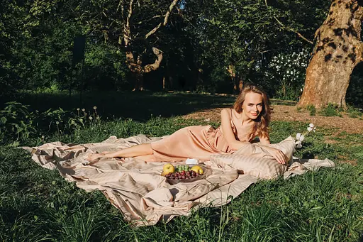 Комплект постельного белья сатин Champagne бежевый - двухспальный - фото 6