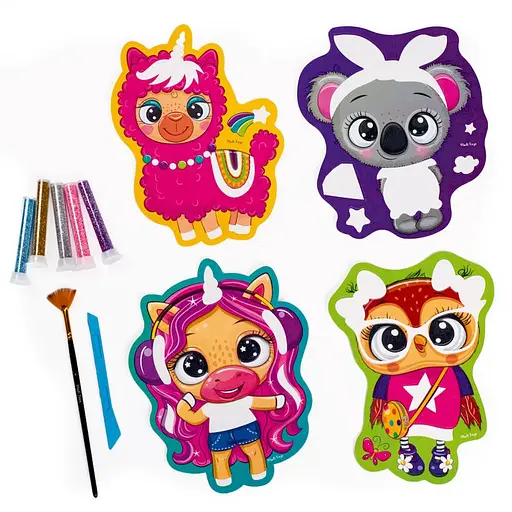 Набор для творчества "Glitter Art Блестящие зверята" VT4501-11, 5 флаконов с глиттерами - фото 4