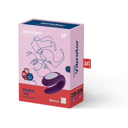 Вібратор для пари Satisfyer Double Joy Partner 9.1 см фіолетовий - фото 6