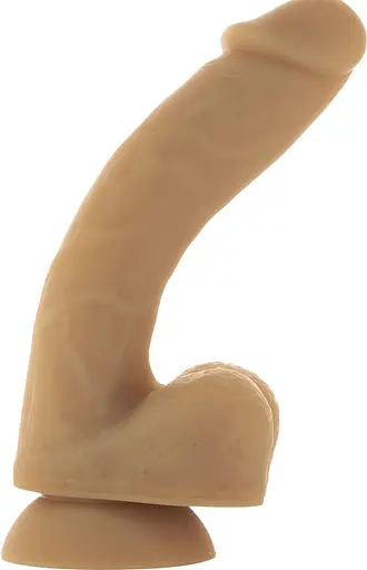 Гибкий фаллоимитатор на присоске Addiction - ANDREW 8″ Silicone Dong - Caramel, вибропуля в подарок - фото 5