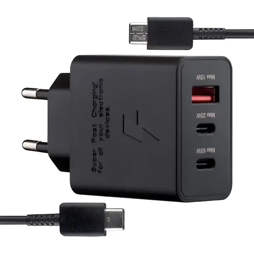 Сетевое зарядное устройство для Samsung T6530 65W Type-C to Type-C High c0py Черный - фото 1