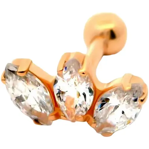 Золотая серьга для пирсинга хеликса Ирий с фианитами. З40034ШТ