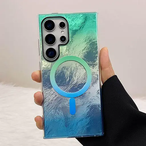 Чохол TPU Epik Shiny Mountain (MagFit) для Samsung Galaxy S24 Ultra Green/Blue - фото 2