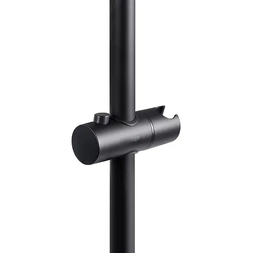 Душова стійка з тримачем універсальна Qtap Lepit 665 мм округла QTLEP82103OB Black Matt Чорний матовий - фото 3