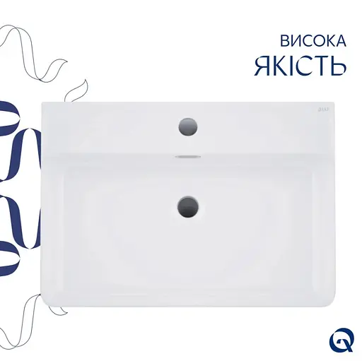 Раковина подвесная Qtap Nando LT 610х420х140 White с донным клапаном QT12112173WN47326 - фото 4