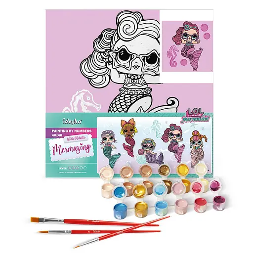 Картина по номерам "L.O.L. Surprise! Mermaids Waves" KHO6266, 40х40 см - фото 2