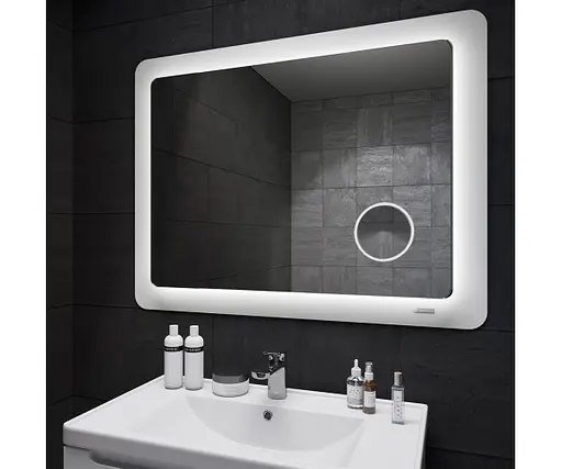 Дзеркало Sanwerk Ультра "Космо Zoom" 118x83 біле, з лінзою (ZU0000166) - фото 1