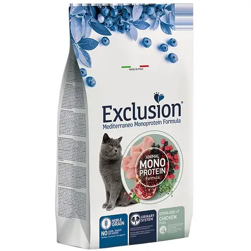 Корм Exclusion Sterilized Chicken 7+ для стерилізованих кішок 7+ з куркою 1,5 кг - фото 1