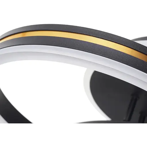 Люстра стельова Brille світлодіодна 87W WW BK+GD (WBL-54C/4) - фото 3