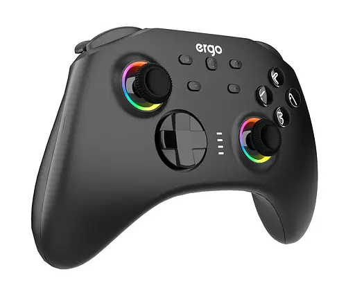 Геймпад Ergo GG04BT беспроводной Bluetooth 5.0/Type-C для ПК/Nintendo Switch/Android TV вибрация 8 кнопок/2 стика/D-Pad RGB подсветка Black - фото 3