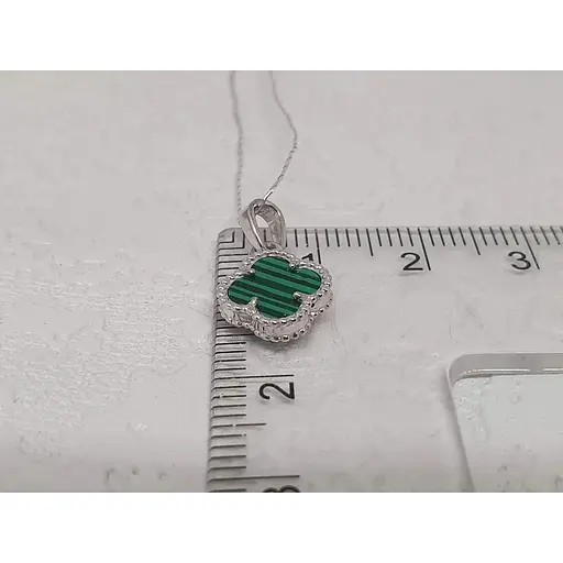 Золотая подвеска Платон Клевер с малахитом. 3П125/71Б - фото 3