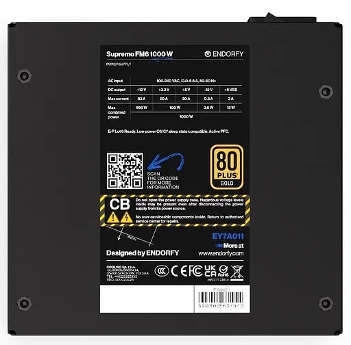 Блок живлення ENDORFY Supremo FM6 1000W 80+ Gold ATX 3.1 (EY7A011) U1 - фото 6