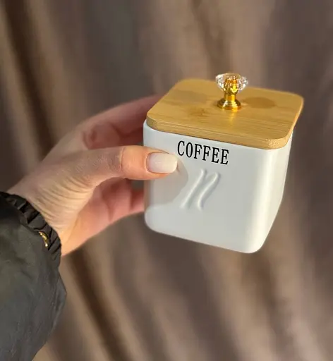 Набір банок 3 шт з кришками та  бамбуковим підносом для зберігання сипучих 300 мл Білий - фото 2