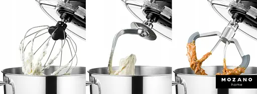 Кухонный комбайн Mozano профессиональный тестомес Kitchen Machine 2300 Вт чаша 6,2л Silver - фото 7