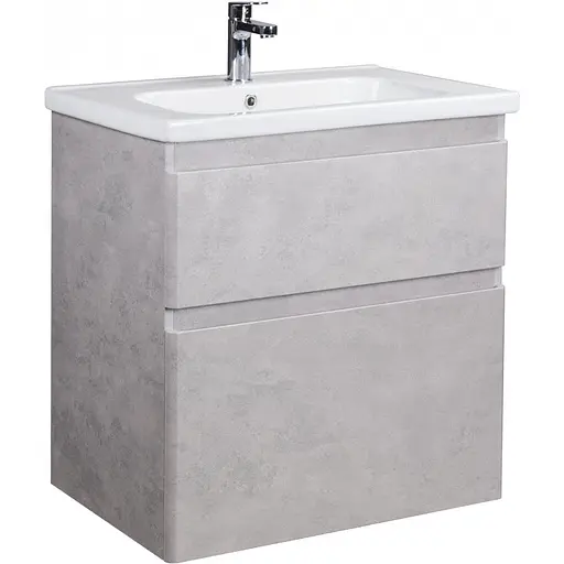 Тумба Мойдодир Палермо 70-U з умивальником ID-70 бетон світлий Сірий - фото 1