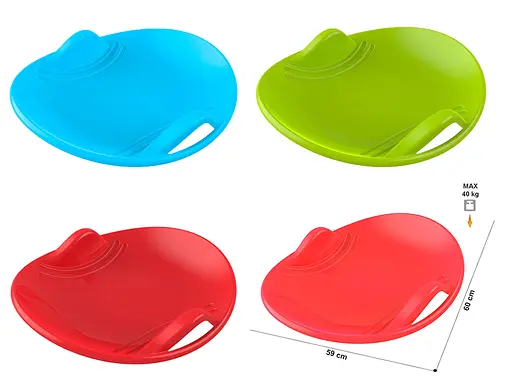 Сани-ледянка ТехноК, 60x59x11 см, 5057 (в ассортименте) - фото 2