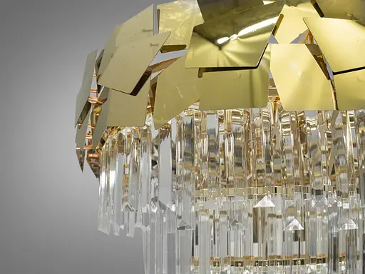 Вишукана, сучасна кришталева люстра на 14 ламп, діаметром 60 см, колір-зол - фото 3
