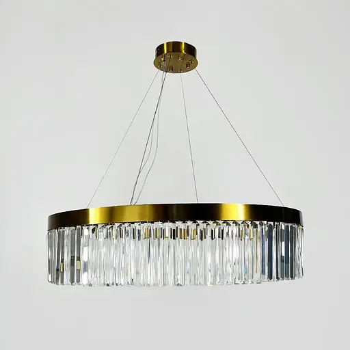 Люстра у латунному кільцевому корпусі з кришталем Ø 80 см | Line F | Арт. MJ310-800 AB - фото 7