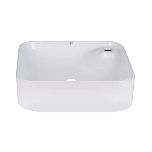 Умивальник Qtap Stork накладний квадратний 430x430x120 мм White + донний клапан PU02, Білий - фото 3