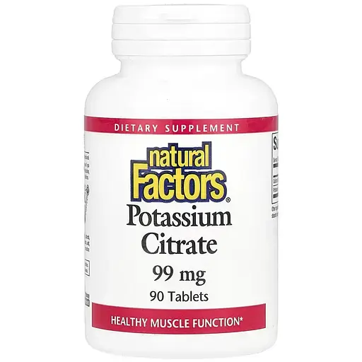Калій 99 мг Natural Factors Potassium Citrate 90 таблеток