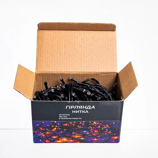 Новорічна гірлянда GarlandoPro 18 м 180 LED чорний провід Біле світло W180LED18MBW - фото 4