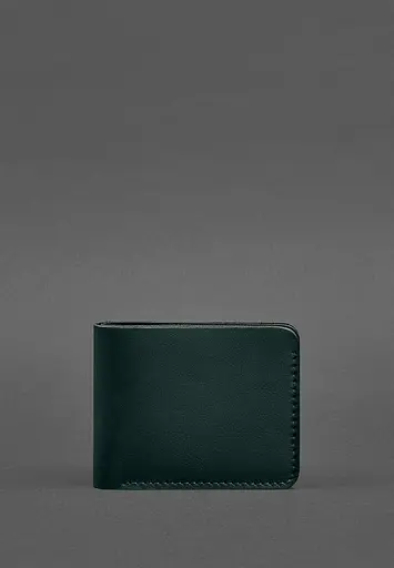 Кожаный портмоне 4.4 (с зажимом) зеленый краст - фото 2