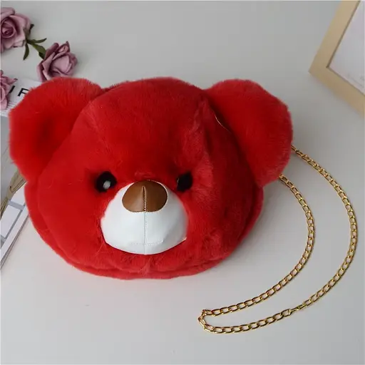 Рюкзак-сумка пушистая Медвежонок, 19x25 см, 3387DSCN (в ассортименте) - фото 3