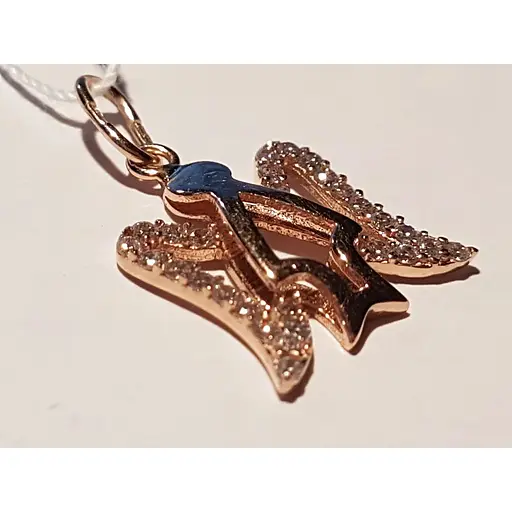 Золотая подвеска Столичная Ювелирная Фабрика Ангел с фианитами. 423555 - фото 2