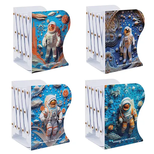 Полка-держатель для книг раздвижная металлическая Космонавт-3D, 15x10x19 см (в ассортименте) - фото 2