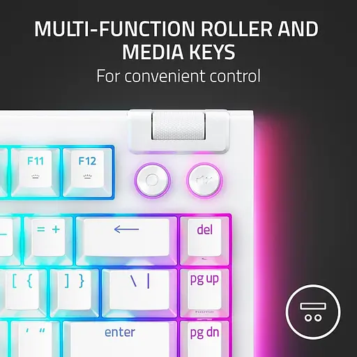 Клавіатура Razer BlackWidow V4 75% Mechanical Orange Switch USB White (RZ03-05001700-R3M1) - фото 4