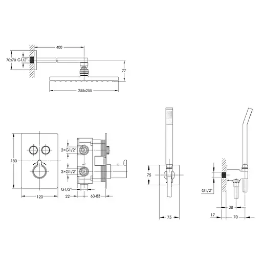 Душова система Imprese Smart Click ZMK101901219, Хром - фото 2