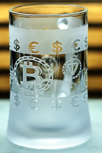 Пивний кухоль Crypto King з гравіюванням БІТКОІН ETH DOGE SOL BNB TON Подарунок трейдеру Келих для криптоаналітика - фото 6