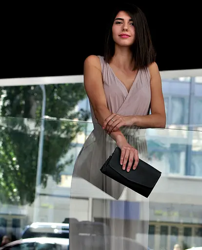 Шкіряна жіноча сумка Еліс чорна - фото 8