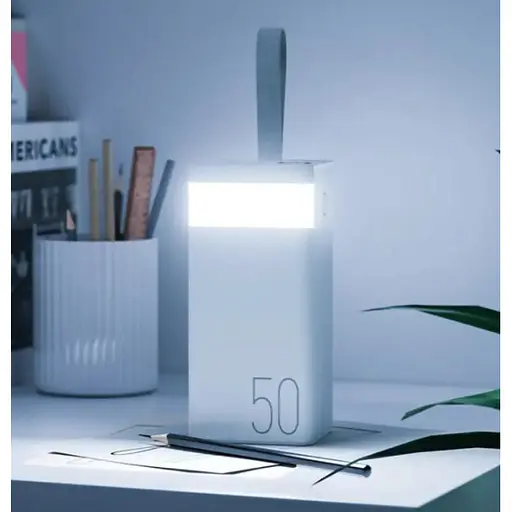 Павербанк Remax RPP-321 / 50000мАг / 22,5 Вт / USB-C + USB-A + microUSB / PD + QC / з ліхтариком / Білий - фото 4