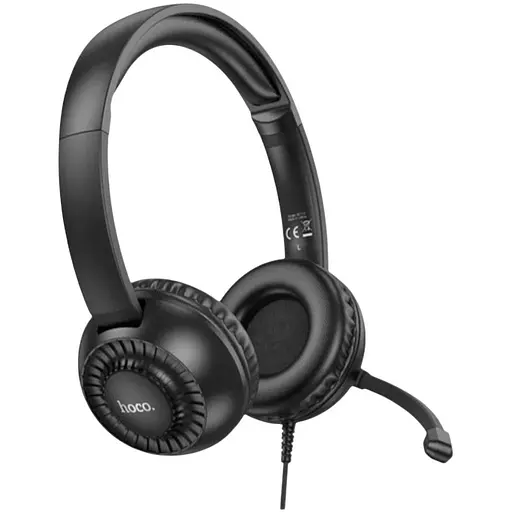 Проводные накладные наушники Hoco W112 Pure с микрофоном, 3.5 мм, 1.8 м, адаптер в комплекте