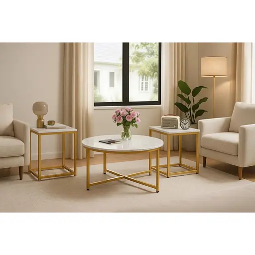 Комплект журнальних столиків Costway Lumen 3 штуки - фото 2