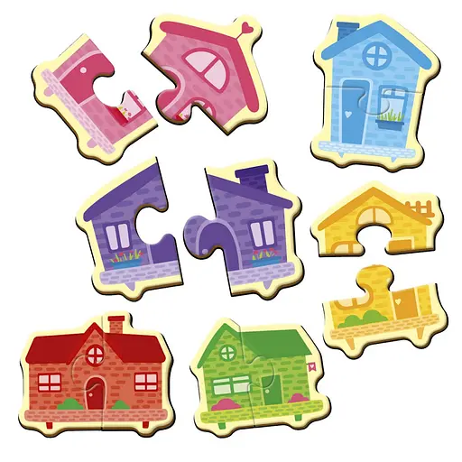 Детские магнитные пазлы Цветные дома VT1733-03, 6 картинок - фото 3