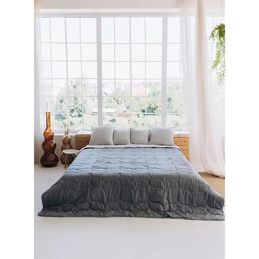 Покривало Sonex Tahiti двостороннє 240х220 см темно- і світло-сіре (SO102522) - фото 6