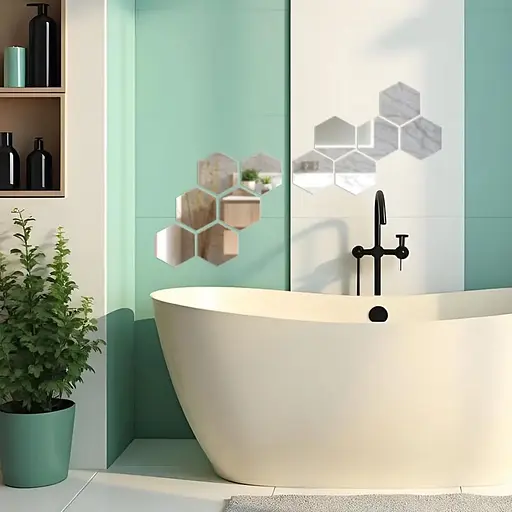 Дзеркальний декор Wall Sticker SW-00002512 акриловий самоклеючий 85х95 мм 12 шт. срібло - фото 6