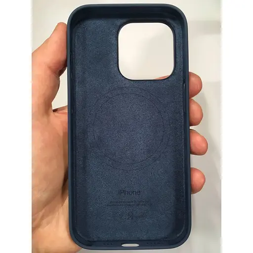 Оригинальный силиконовый чехол Apple Silicone Case MagSafe для iPhone 14 Pro Max (6.7") Storm Blue (MPTQ3ZE/A) - фото 10