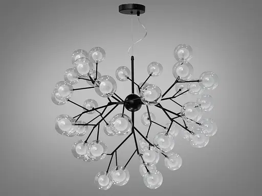 Чарівна люстра "Світлячок" від українського виробника, 45 ламп, чорна - фото 1