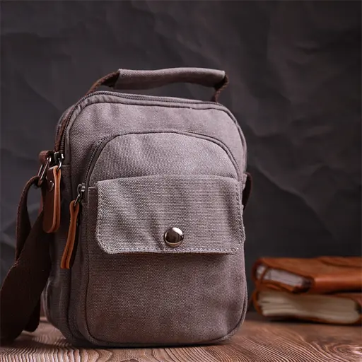Невелика чоловіча сумка із щільного текстилю Vintage 14,5х19х10,5 см sum0028941 - фото 10