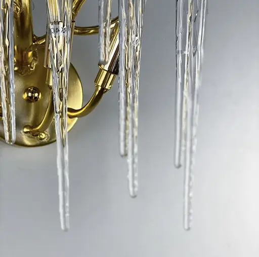 Бра в природніх мотивах з скляними бурулями в корпусі золото Арт. W 689 GD Line F - фото 5