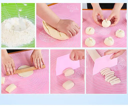 Силиконовый кондитерский коврик для раскатки теста 45х64 см, A-plus Оранжевый 86882 - фото 8