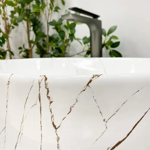 Умивальник VBI Verona 60 gold marmo glossy накладний VBI-011324, Золотий - фото 3