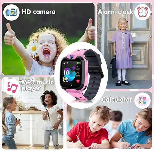 Детские умные часы для мальчиков и девочек, умные часы для детей с двусторонним вызовом SOS 16 игр HD камера - фото 5