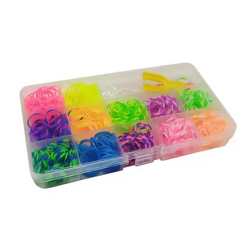 Набор резинок для плетения браслетов в коробке PR536, 600 шт - фото 1